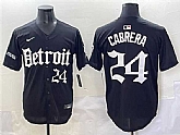 Men's Detroit Tigers #24 Miguel Cabrera Black Motor Gothic Edition Vapor Premier Limited Stitched Jersey,baseball caps,new era cap wholesale,wholesale hats